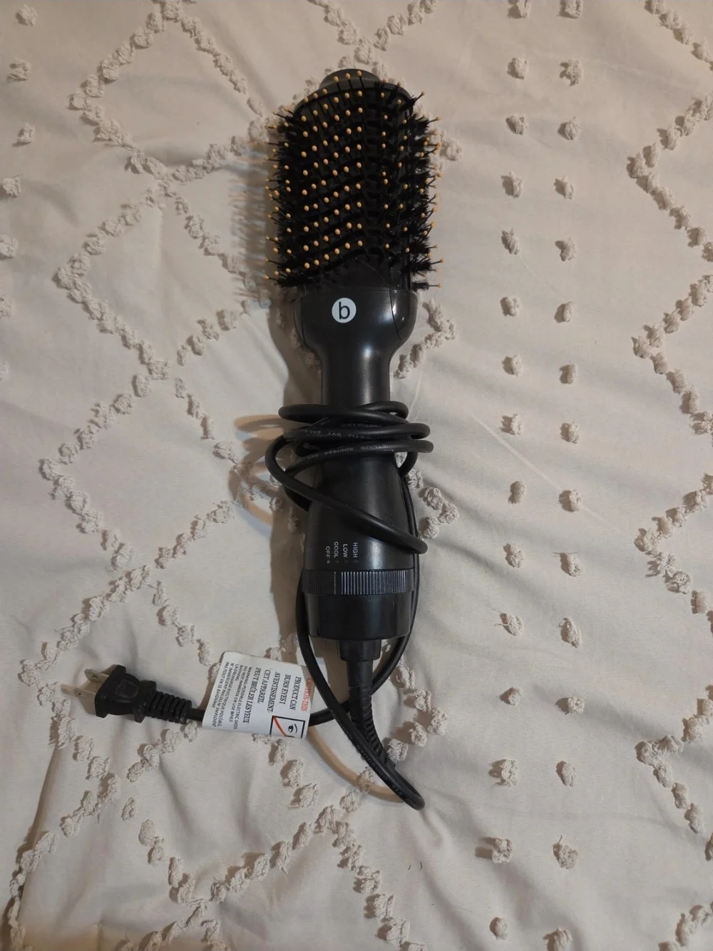 Black Heated Round Hair Brush Styler - Unbranded